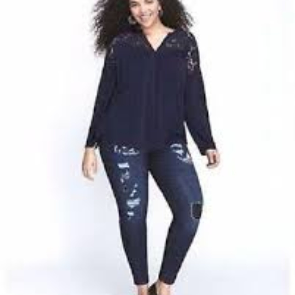 Lace Yoke Peasant Top